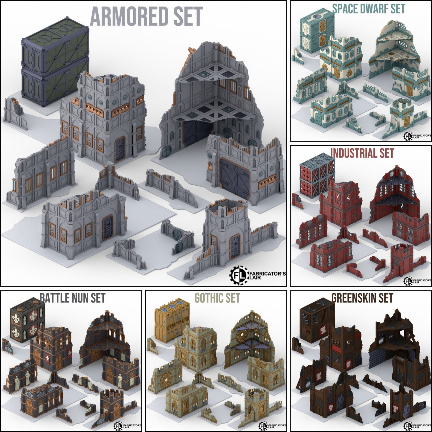 11th Foldable Terrain Set - 6 Designs of Foldable terrain, compactly stored