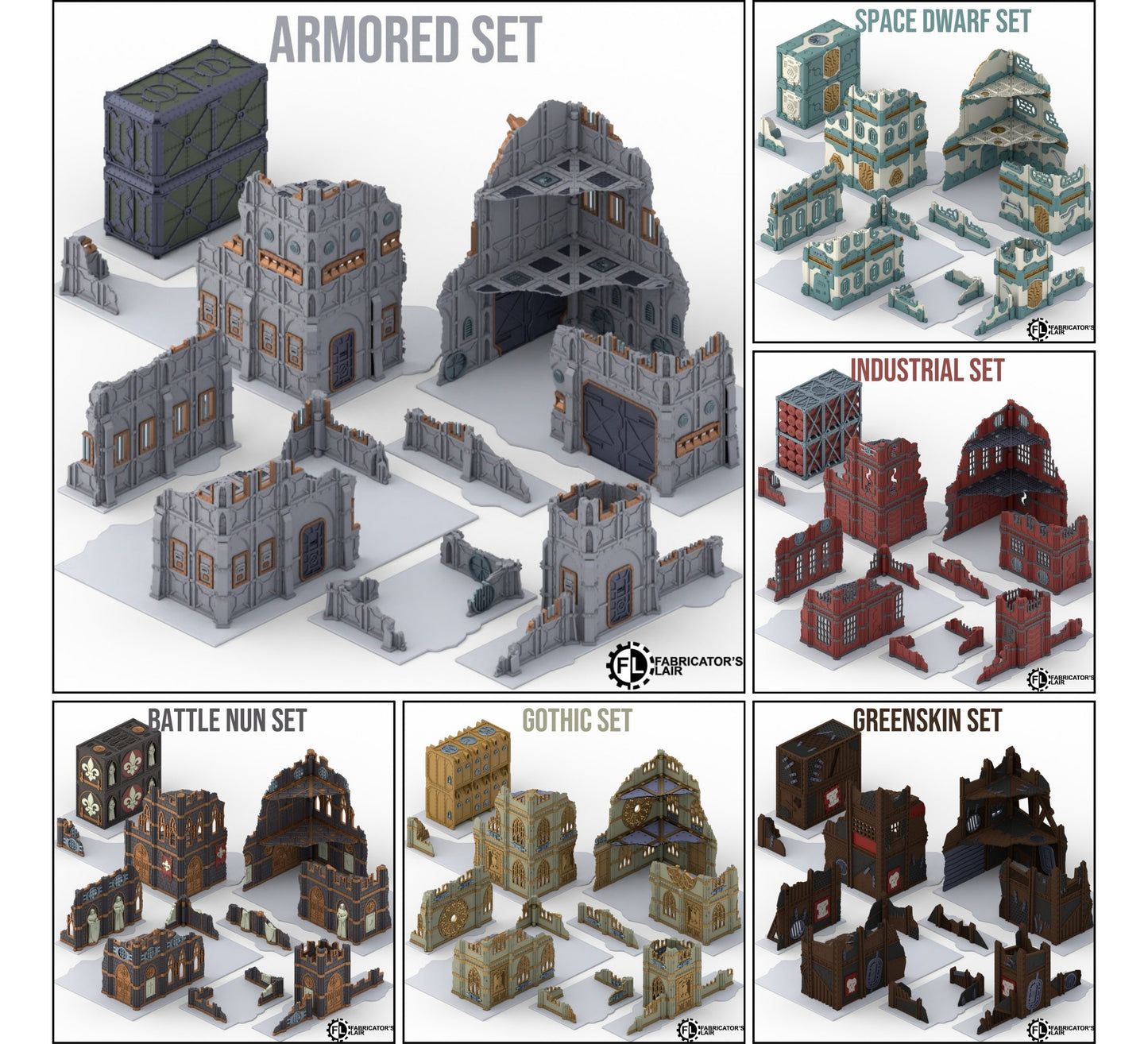 11th Foldable Terrain Set - 6 Designs für faltbares Gelände, Kompakt verstaut